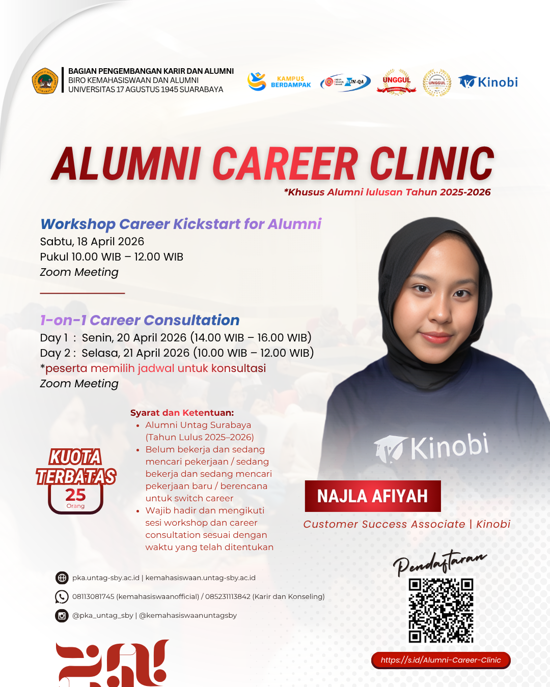 Untag Surabaya Gelar Alumni Career Clinic 2026, Dukung Lulusan Siap Masuk Dunia Kerja