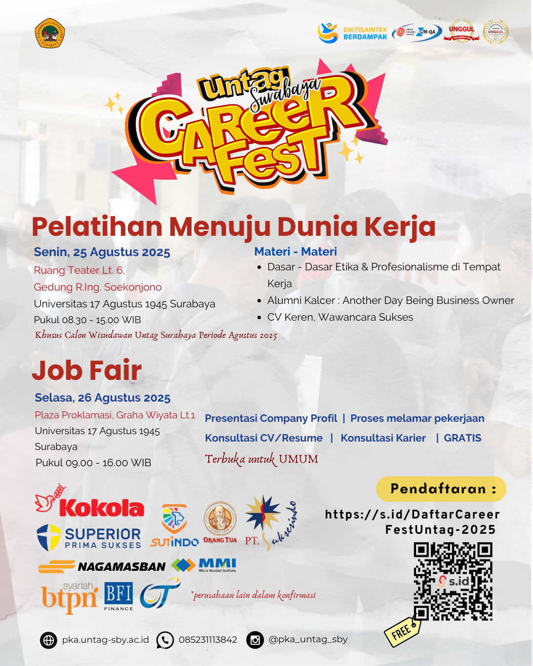 UNTAG Surabaya Career Fest (25 Agustus 2025)