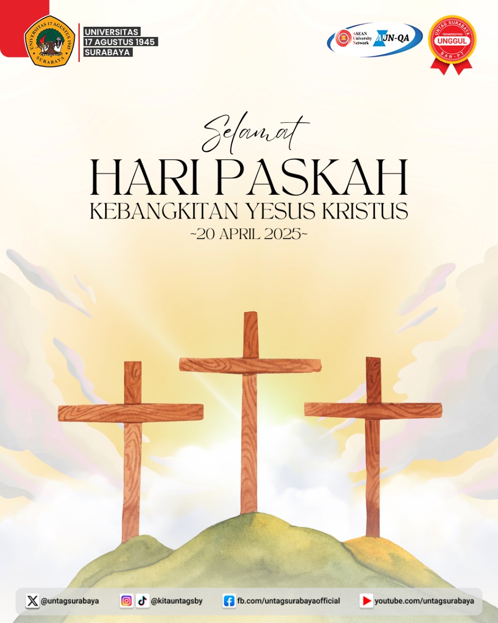UNTAG Surabaya Mengucapkan Selamat Hari Paskah 2025
