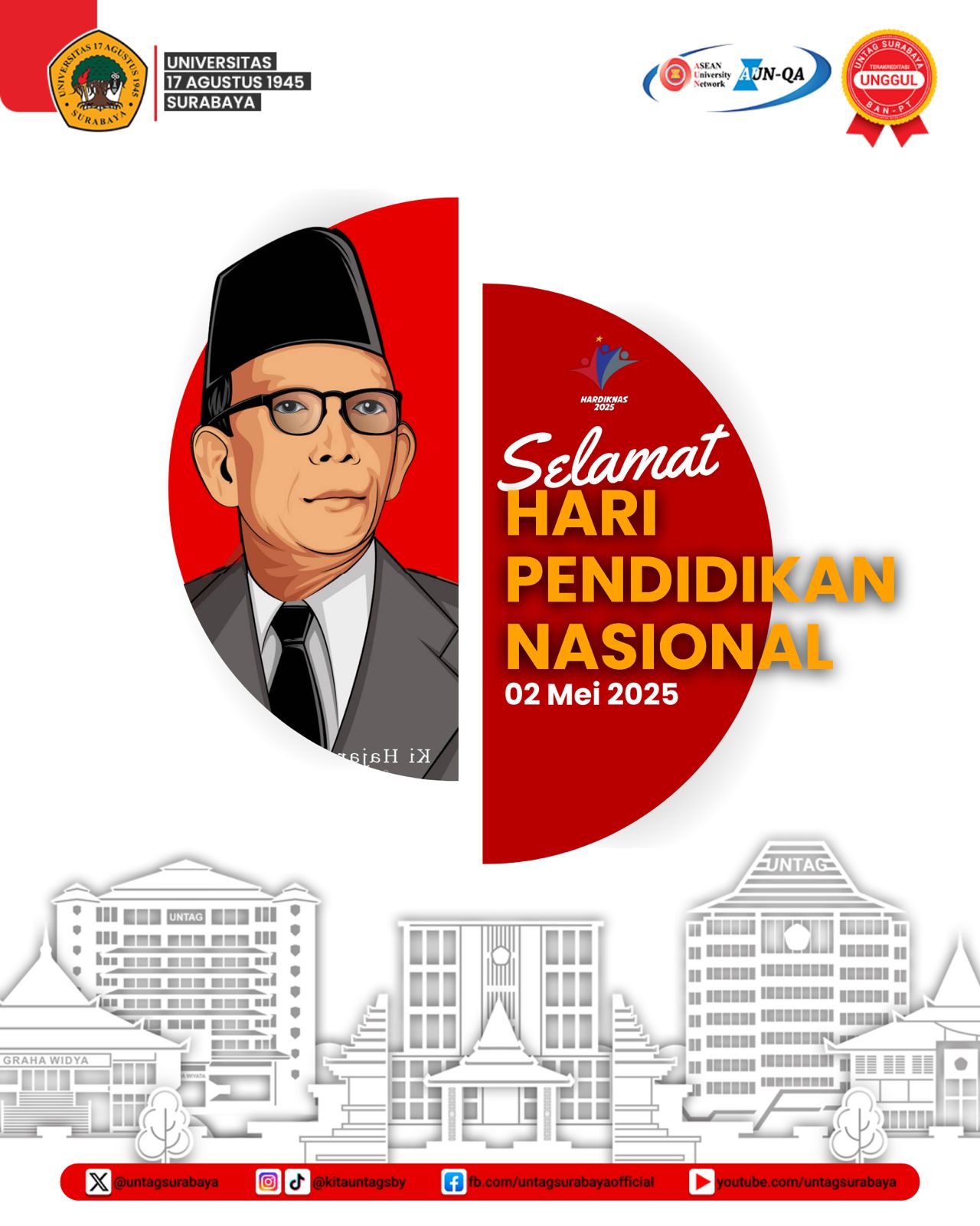 UNTAG Surabaya Peringati Hari Pendidikan Nasional 2 Mei 2025: Menguatkan Semangat Mencerdaskan Kehidupan Bangsa