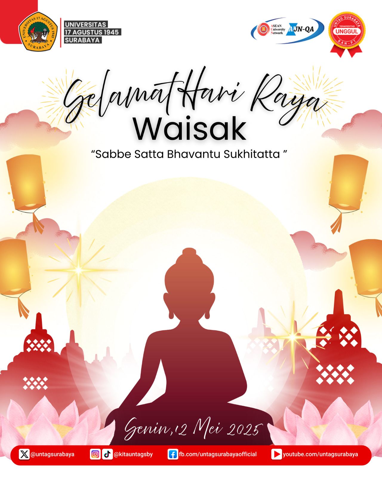 UNTAG Surabaya Ucapkan Selamat Hari Raya Waisak 2569 BE / 2025 M