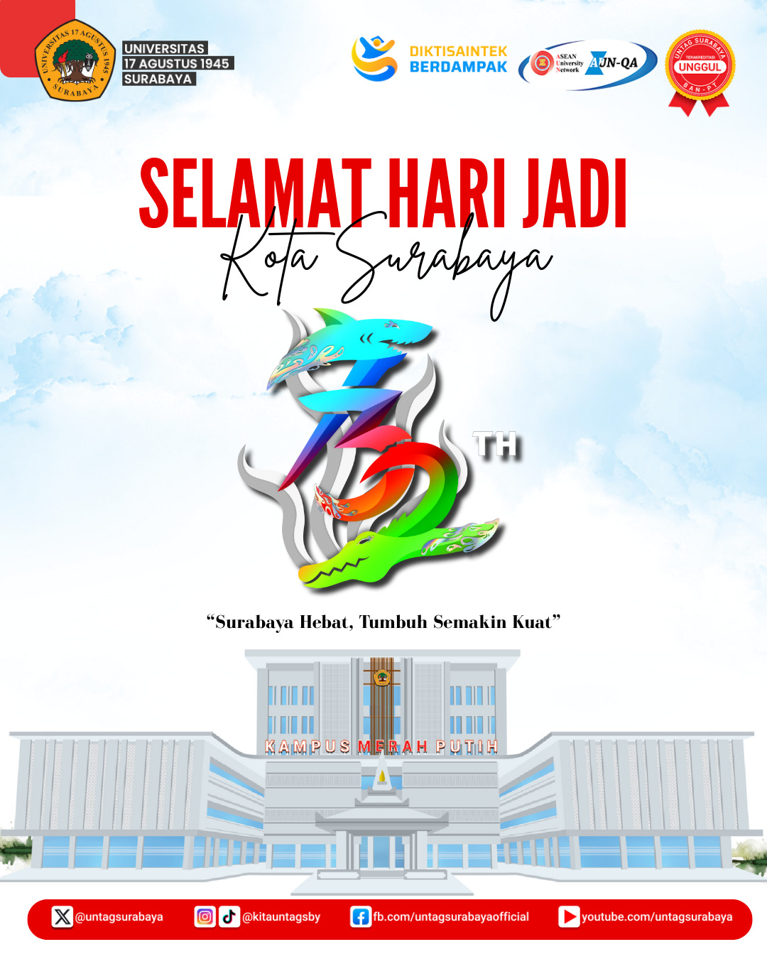 UNTAG Surabaya Turut Meriahkan Hari Jadi Kota Surabaya ke-731