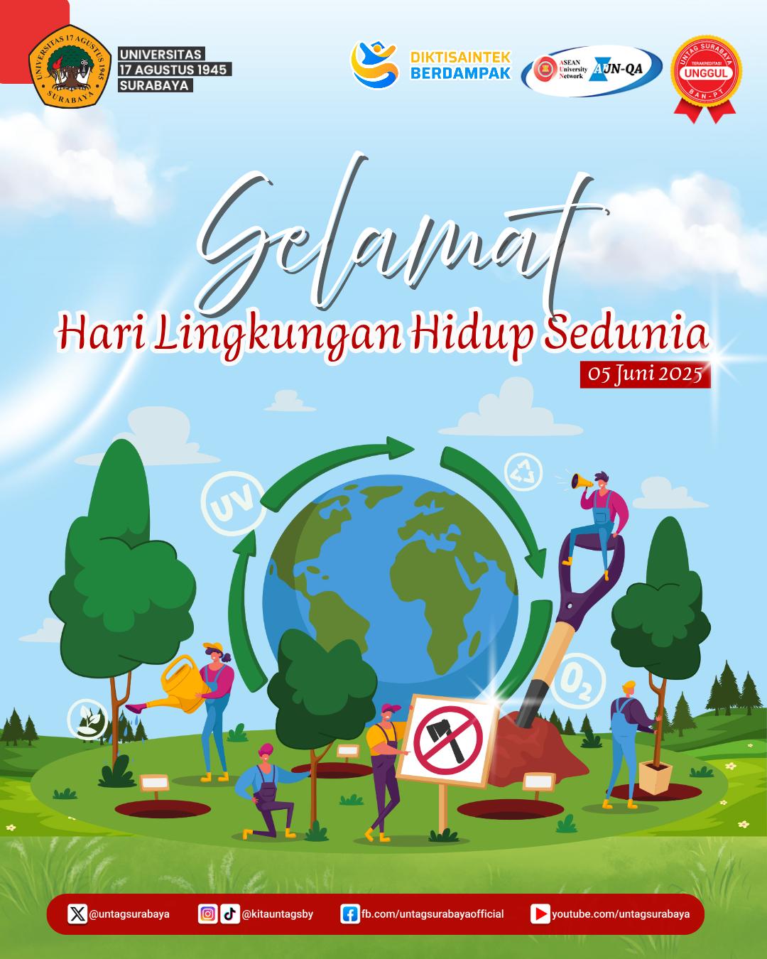 UNTAG Surabaya Rayakan Hari Lingkungan Hidup Sedunia 2025: Wujud Nyata Komitmen Hijau