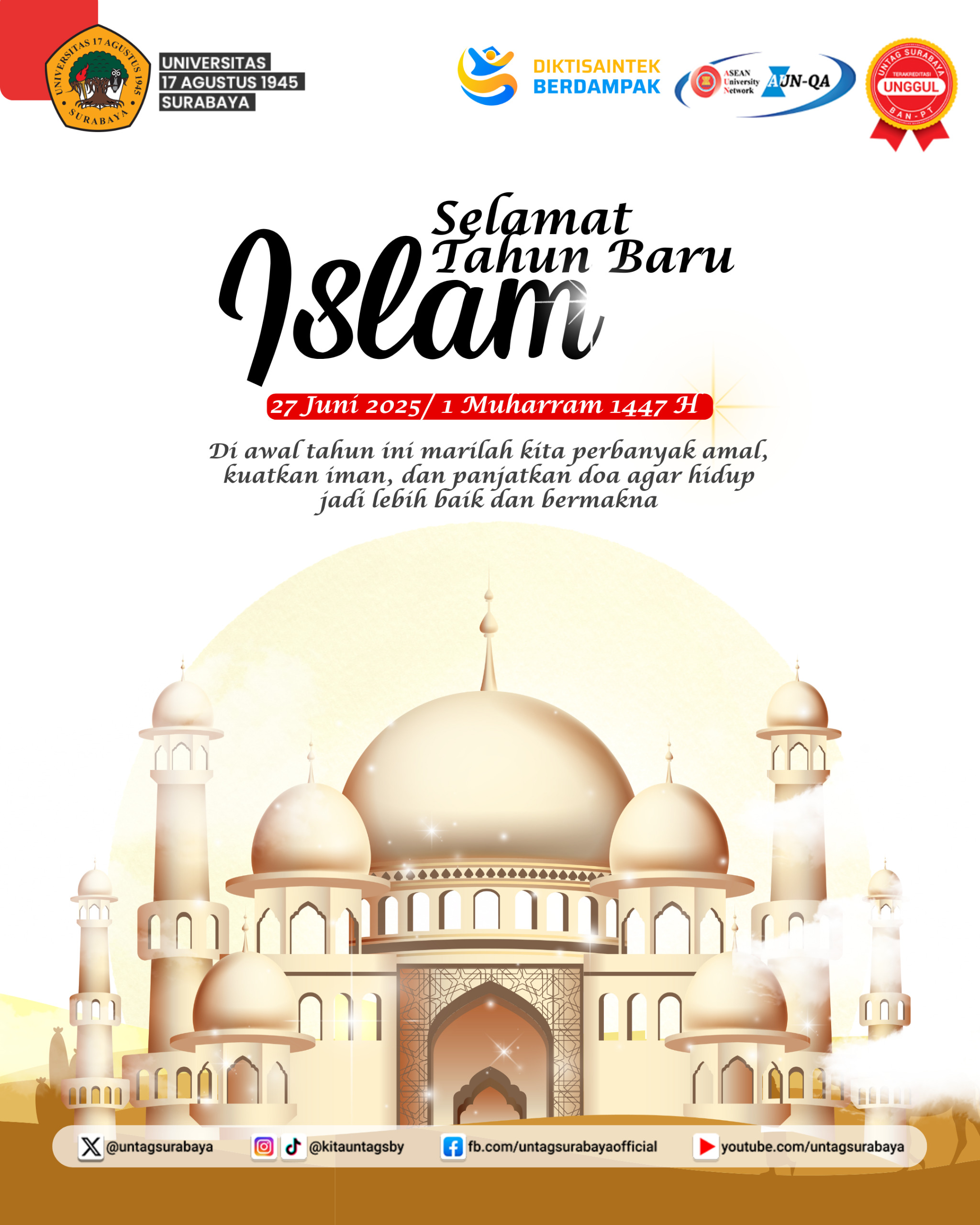 UNTAG Surabaya Mengucapkan Selamat Tahun Baru Islam 1447 H