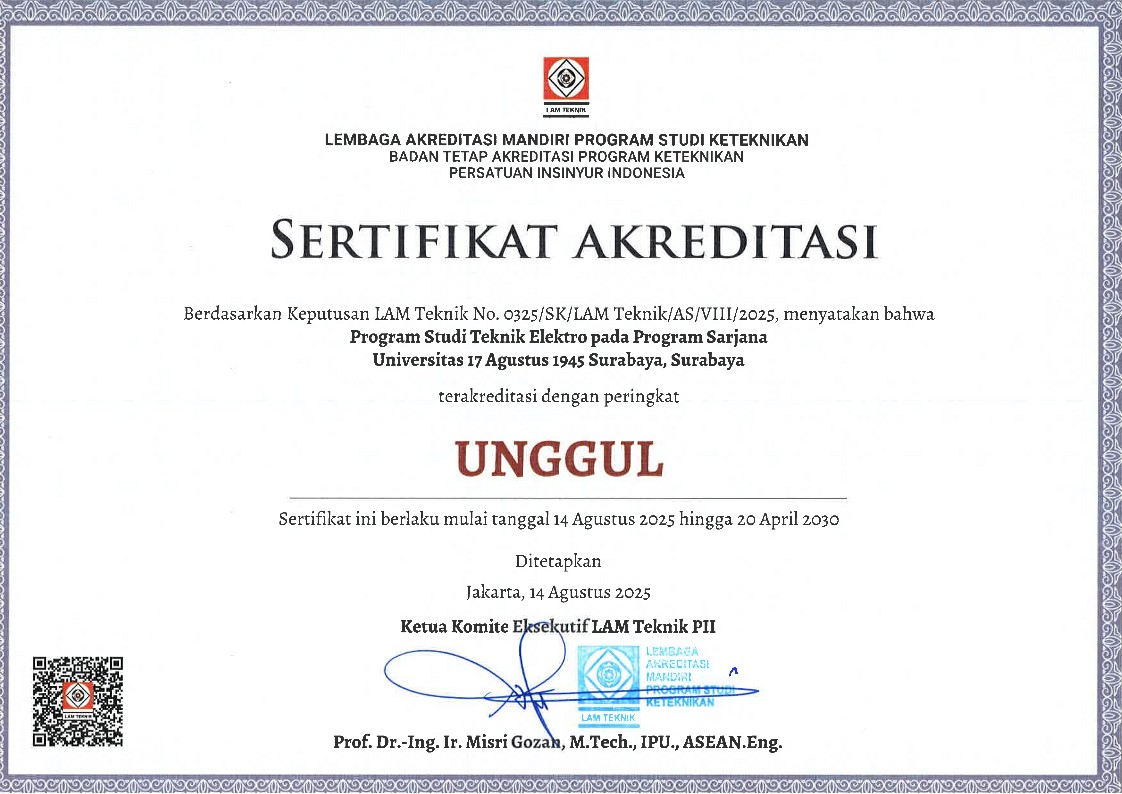 Program Studi Teknik Elektro UNTAG Surabaya Raih Akreditasi Unggul dari LAM Teknik