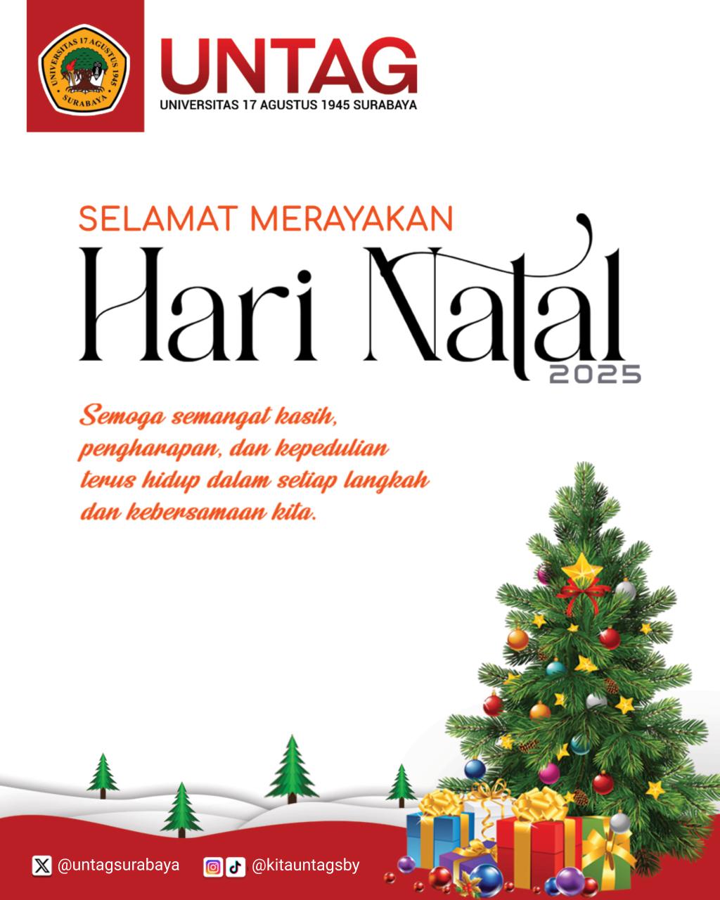 UNTAG Surabaya Sampaikan Ucapan Selamat Hari Natal 2025