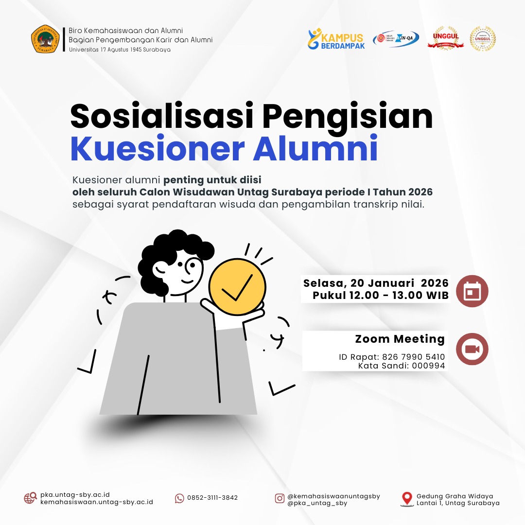 UNTAG Surabaya Gelar Sosialisasi Pengisian Kuesioner Alumni bagi Calon Wisudawan 2026