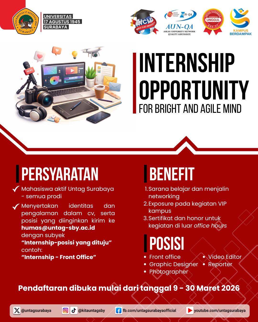 Untag Surabaya Buka Kesempatan Internship bagi Mahasiswa untuk Mengembangkan Kompetensi dan Pengalaman