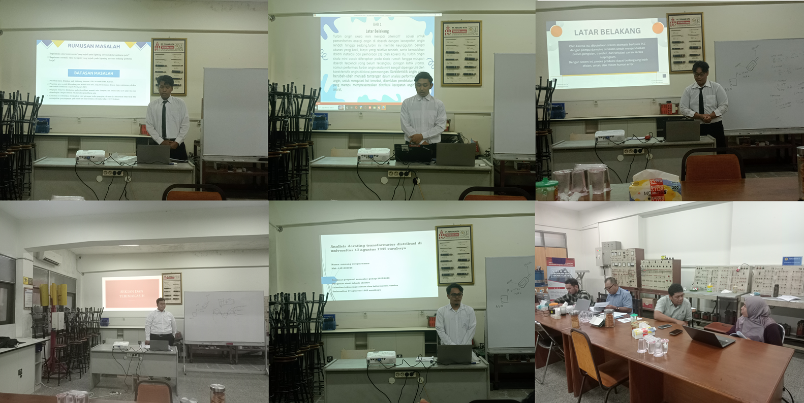 Sidang progres tugas akhir 14 April 2026 bidang keahlian power prodi teknik Elektro UNTAG Surabaya